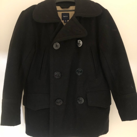 Gap double breasted boys pea coat in Black. Size 8. - Picture 1 of 3